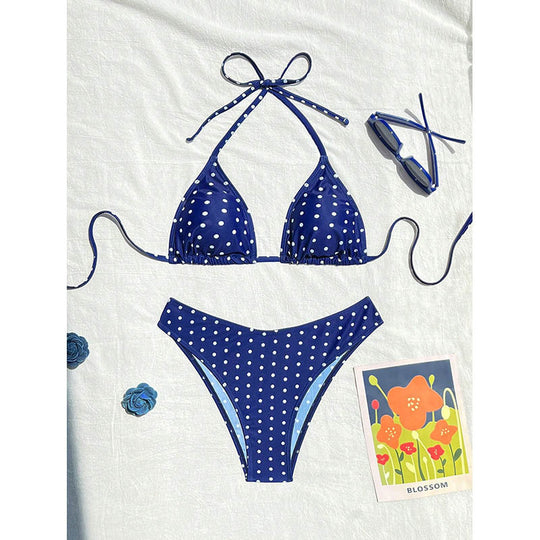 Damen Triangel-Bikini mit animalischem Muster und hohem Beinausschnitt R&B