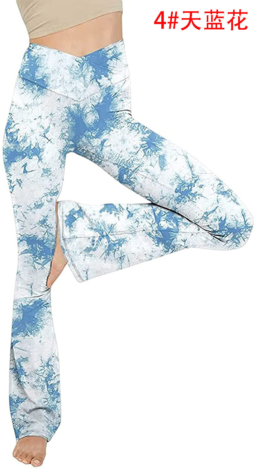Damen Bootcut Yoga-Hose aus elastischem Material mit hohem Bund R&B