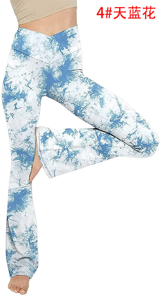 Damen Bootcut Yoga-Hose aus elastischem Material mit hohem Bund R&B