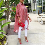 Damen Streifenbluse mit asymmetrischem Schnitt und Oversize-Design R&B
