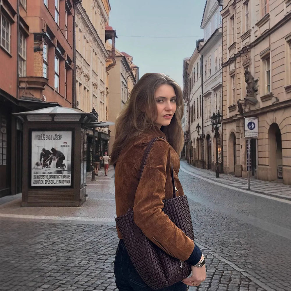 Damen modische kurz geschnittene jacke mit geschmeidiger Textur R&B