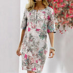 Damen Tropischer Druck Shiftkleid R&B