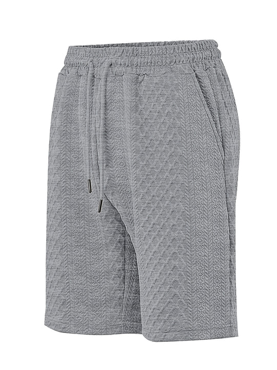 Herren nan strukturierte Lounge-Shorts mit Elastikbund Tunnelzug und seitlichen Eingrifftaschen R&B