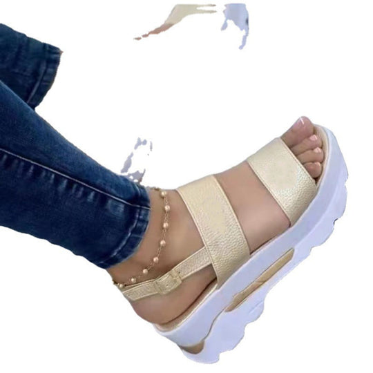 Damen Keil-Sandalen mit verstellbarem Riemendesign und rutschfester Sohle R&B