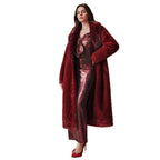 Damen Luxus Kunstpelz-Mantel mit elegantem Revers R&B