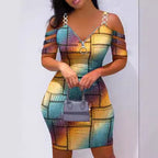 Damen Figurbetontes Kleid mit seitlichem Reißverschluss und modernen Trägerdetails R&B