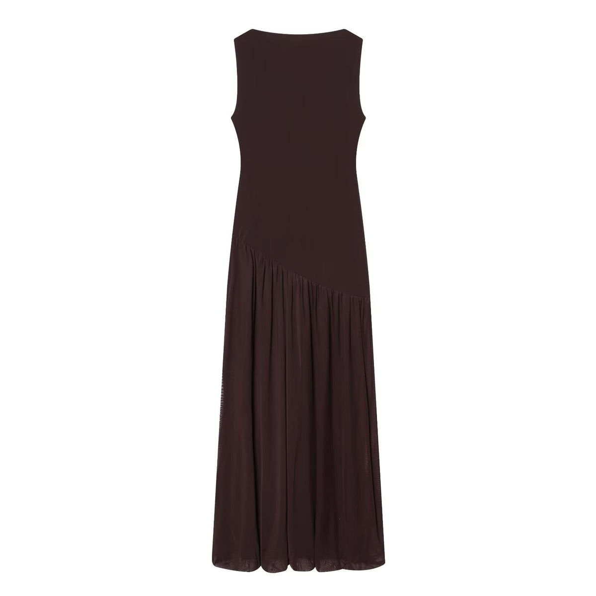 Damen Maxikleid mit elegantem Drapé und asymmetrischem Saum R&B