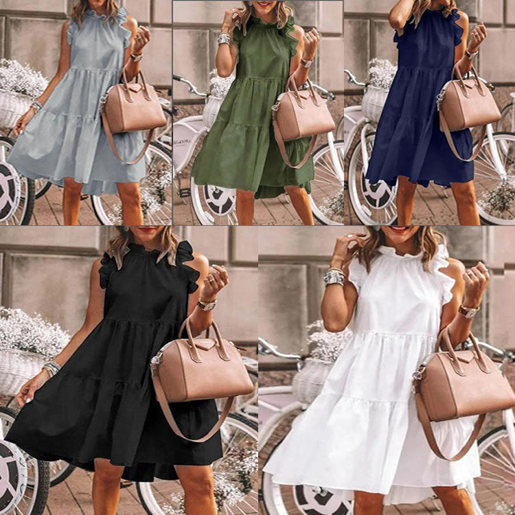 Damen Detailreiches Trägerkleid mit Rüschen R&B