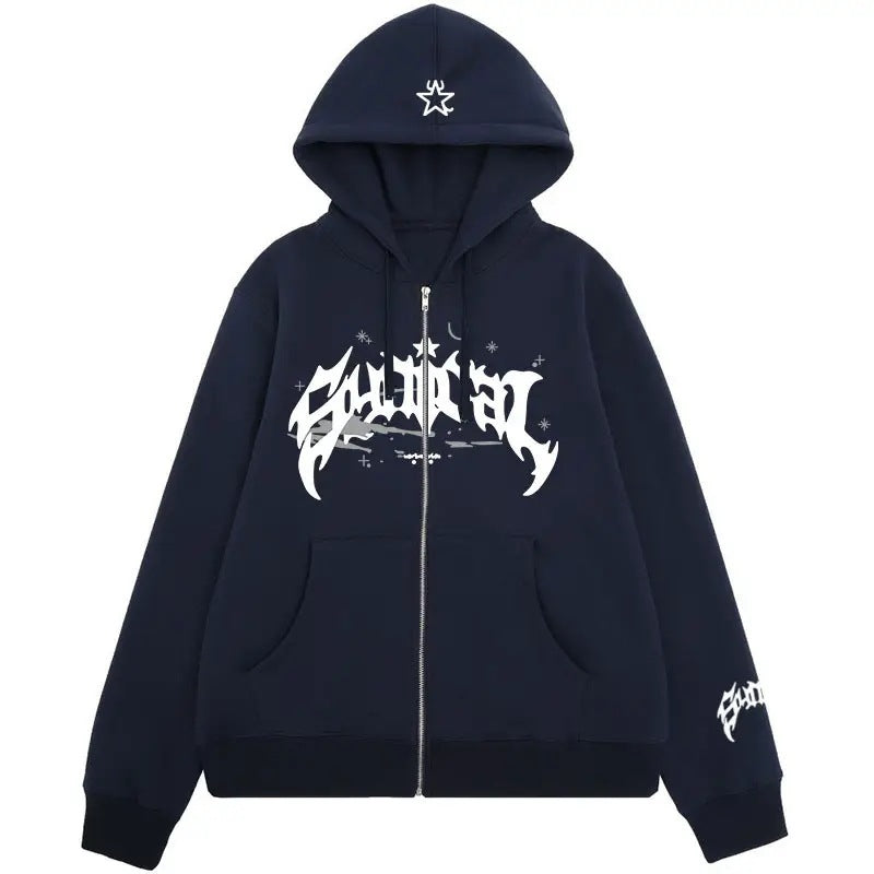 Damen Kapuzensweater mit urbanem Grafikelement und praktischen Taschen