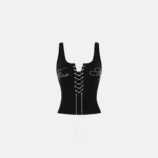 Damen Elegantes Knotentop mit perlenverzierten Details R&B