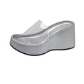 Damen Plateau-Sandalen mit durchsichtigem Riemen und modischem Wedge-Design R&B