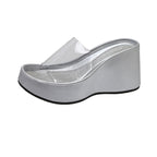 Damen Plateau-Sandalen mit durchsichtigem Riemen und modischem Wedge-Design R&B