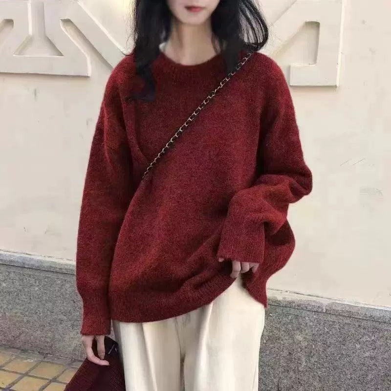 Damen bequemer Oversize-Pullover R&B