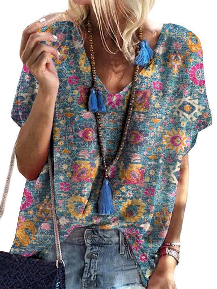 Damen Blütenmuster Sommerbluse R&B
