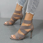 Damen High-Heel-Sandaletten mit eleganten Riemen und komfortablem Plateau R&B