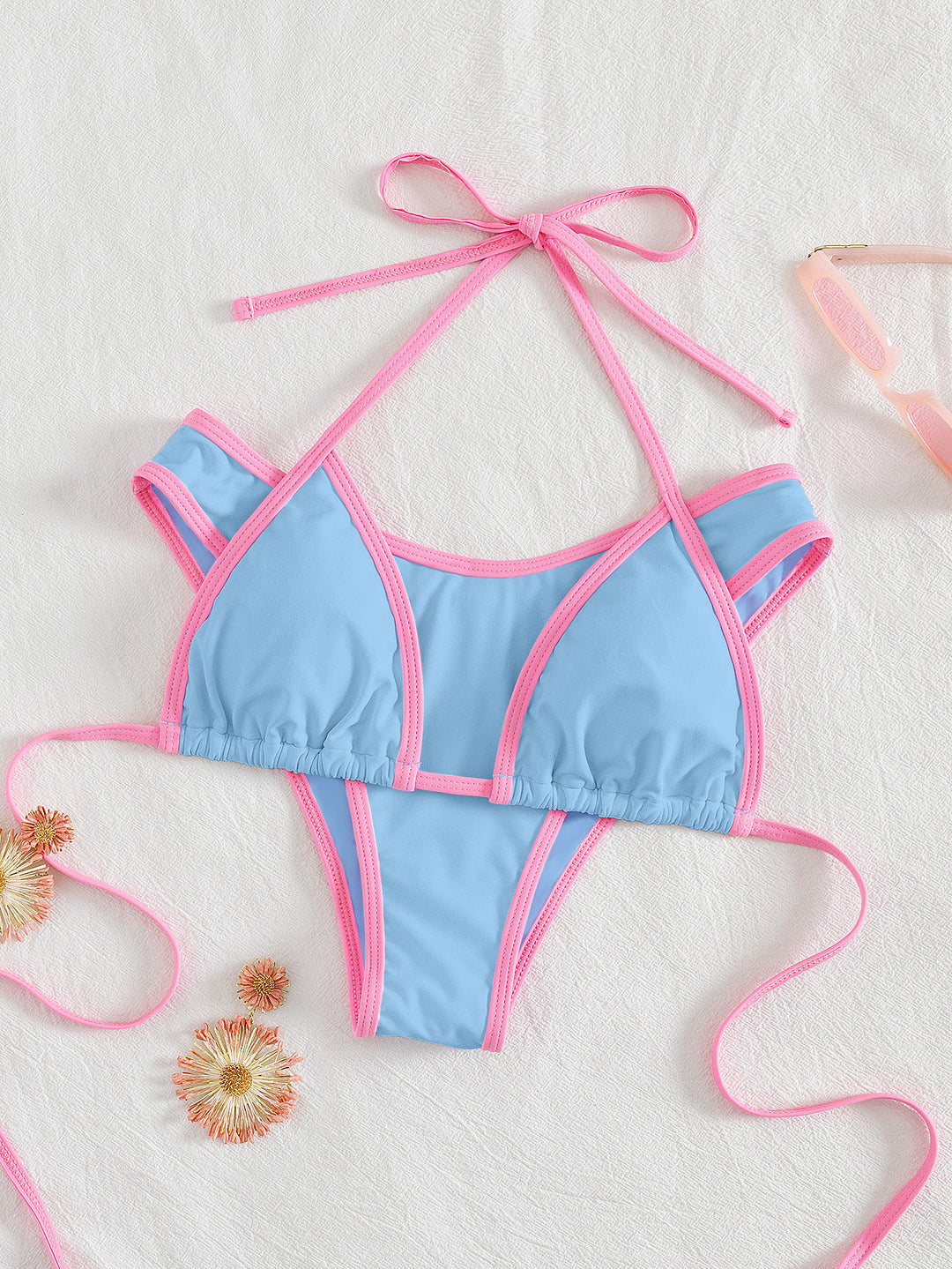 Damen Triangel-Bikini mit aufregendem Streifen-Design R&B