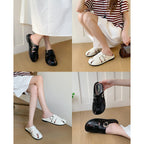 Damen elegante offene Clogs mit modischem Schnallen-Design
