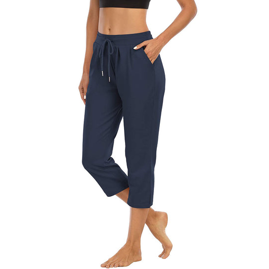 Damen bequeme Freizeithose mit elastischem Bund und seitlichen Taschen R&B