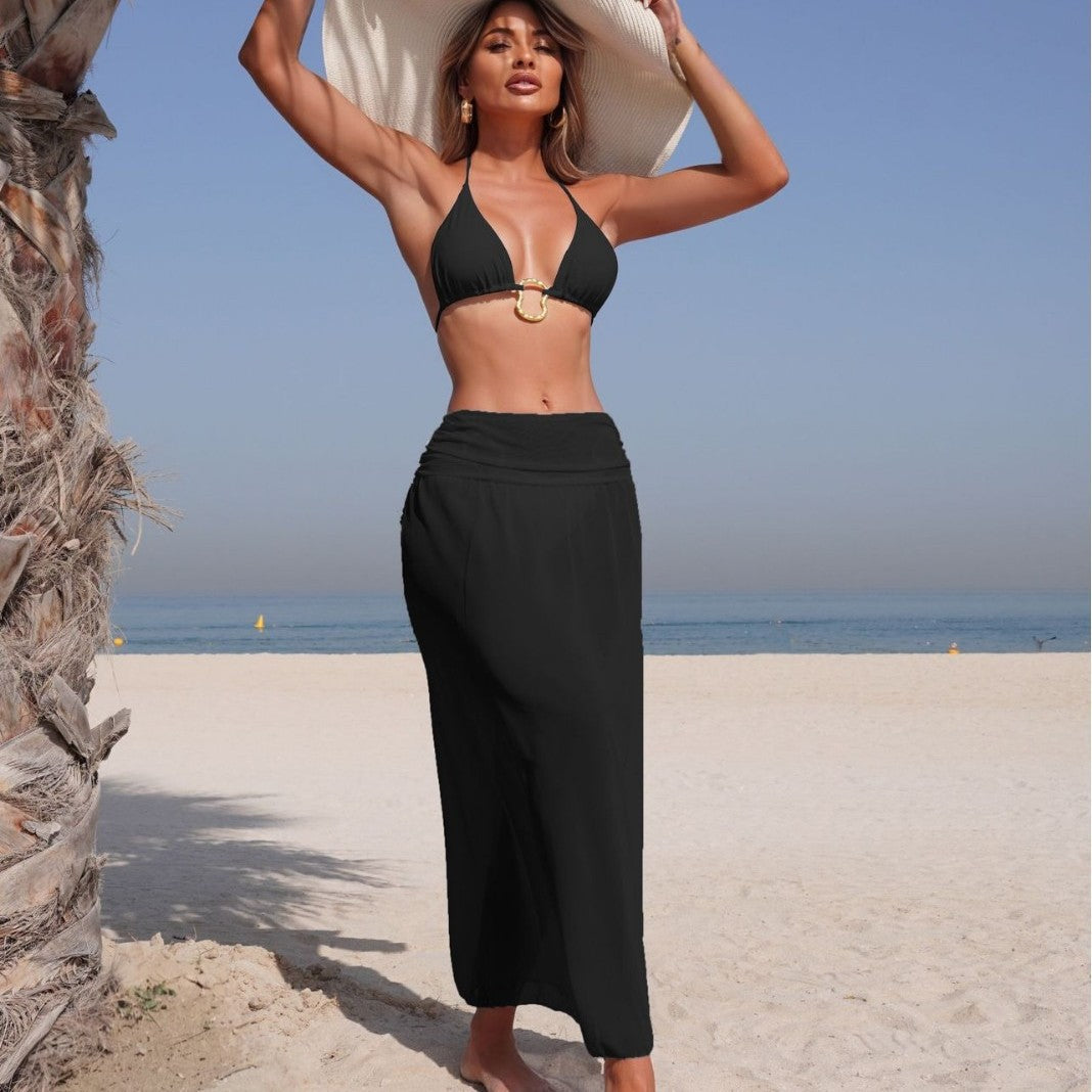 Damen Eleganter Wickelrock mit hohem Bund R&B
