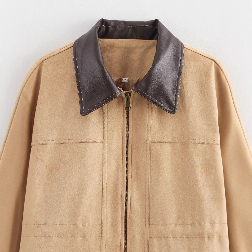Damen Übergangsjacke mit praktischen Taschen und stilvollem Kragen R&B