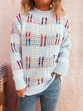 Damen lässiger Strickpullover mit vielseitigem Farbenspiel und hohem Kragen R&B