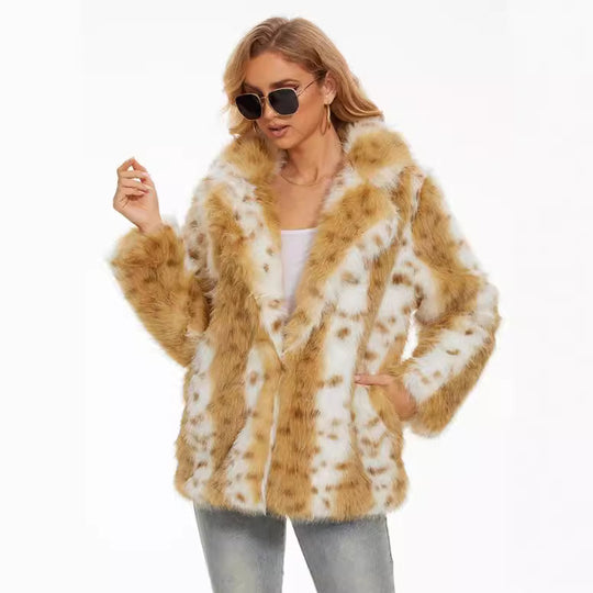 Damen Fuzzy Oversized Jacke R&B