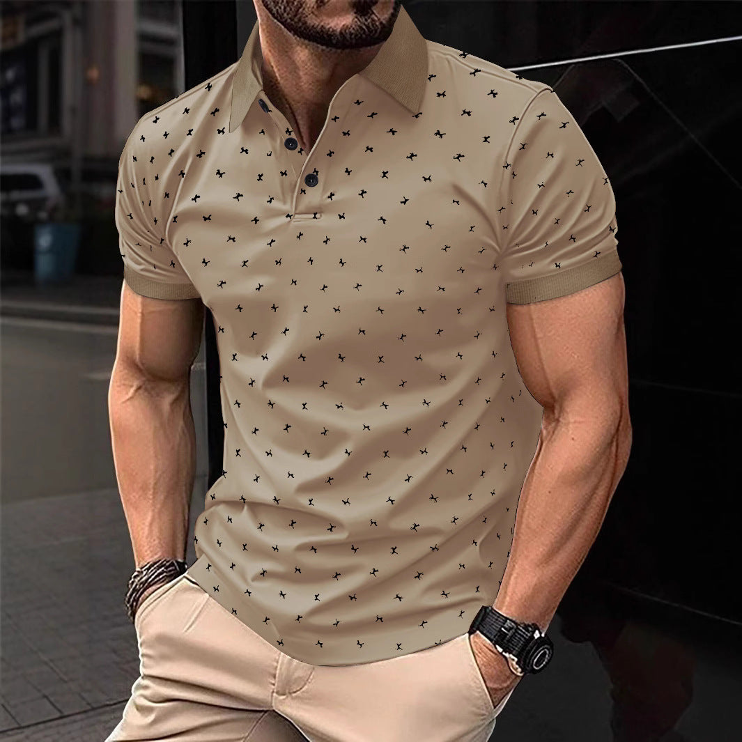 Herren Polohemd mit modernem floralem Design und hochwertiger Baumwollqualität