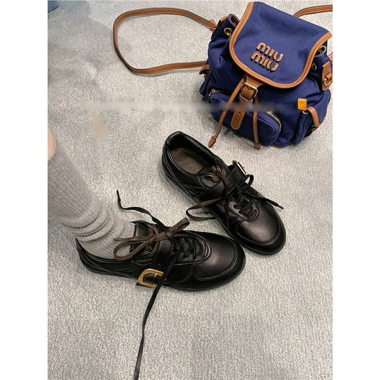Damen elegante Schnürschuhe mit modischer Schnalle R&B