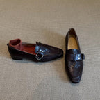 Damen klassische Mokassins mit eleganter Schnallenapplikation R&B