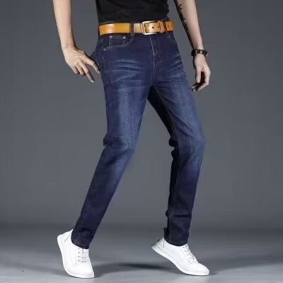 Herren Slim Fit Jeans mit elastischem Bund und modernen Akzenten