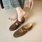 Damen Ballerinas mit modernem Riemen und eleganter Schnalle