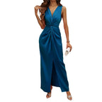 Damen Langkleid mit elegantem Wickeldesign und figurbetontem Schnitt R&B