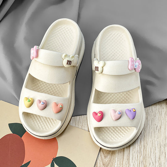 Damen trendige und bequeme Clogs mit bunten Verzierungen R&B