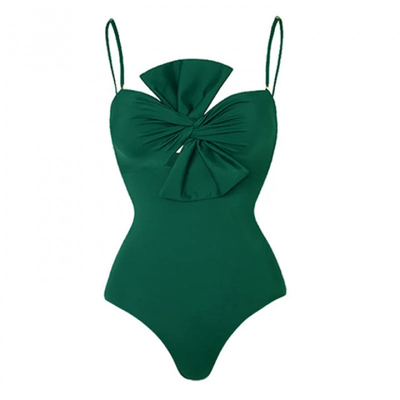 Damen Einteiler Badeanzug mit verstellbaren Trägern und eleganter Raffung R&B