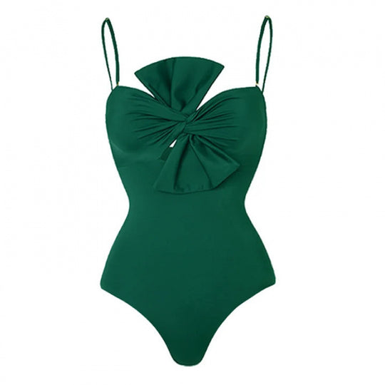 Damen Einteiler Badeanzug mit verstellbaren Trägern und eleganter Raffung R&B