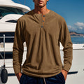 Herren Langarmshirt mit strukturiertem Design und praktischen Knöpfen R&B