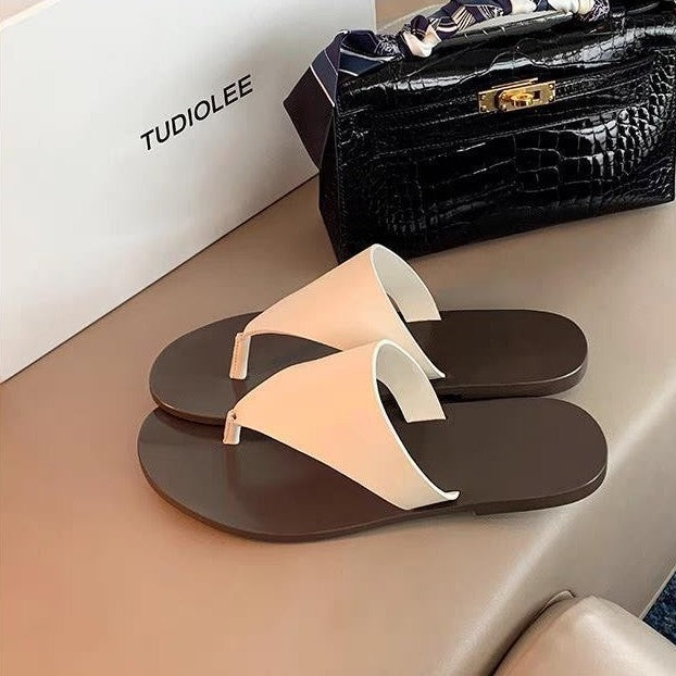 Damen elegante Zehentrenner-Sandalen aus hochwertigem Material R&B