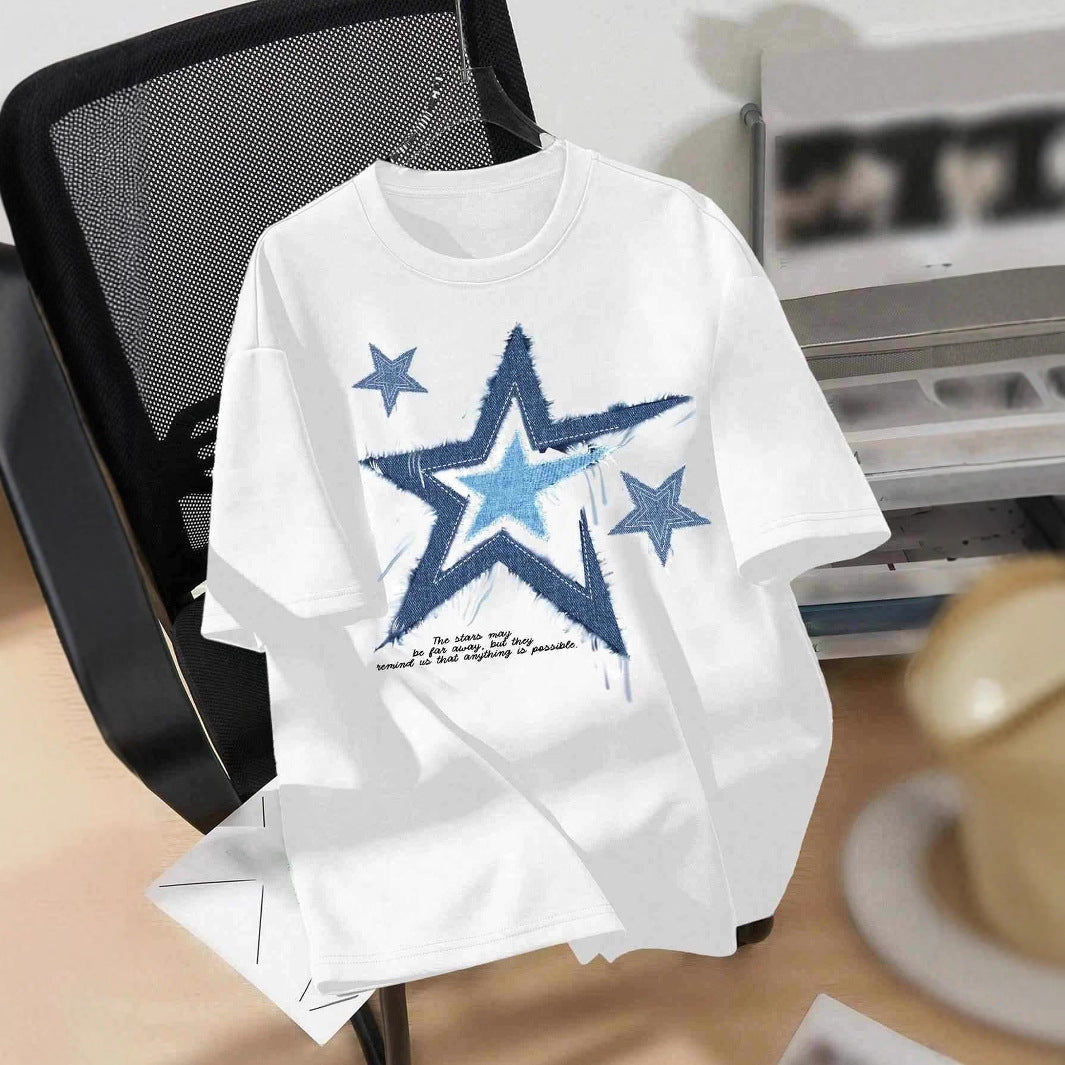 Damen T-Shirt mit trendigem Sternmotiv und lässiger Passform R&B
