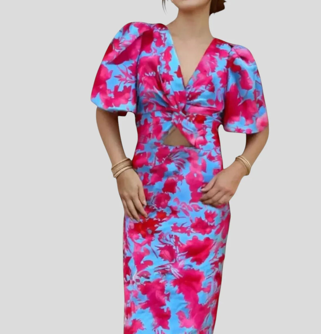 Damen Elegantes Kleid mit Volants und Spitzenelementen R&B