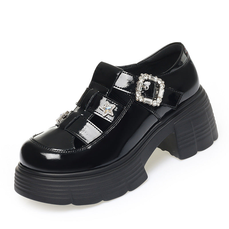 Damen Modische Plateau-Schuhe mit dekorativem Schnallen-Detail R&B