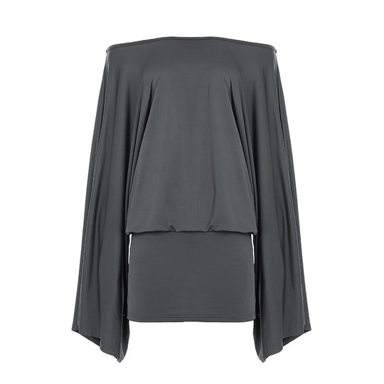 Damen Oversize-Top mit weiten Ärmeln und elastischem Bund R&B