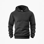 Herren nan strukturierter Schlauchkragen-Pullover mit Kapuze und Waben-Jacquard R&B