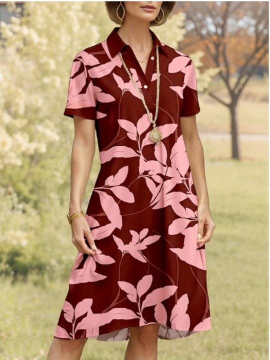 Damen Polo-Kleid mit floralem Design und komfortablem Schnitt R&B