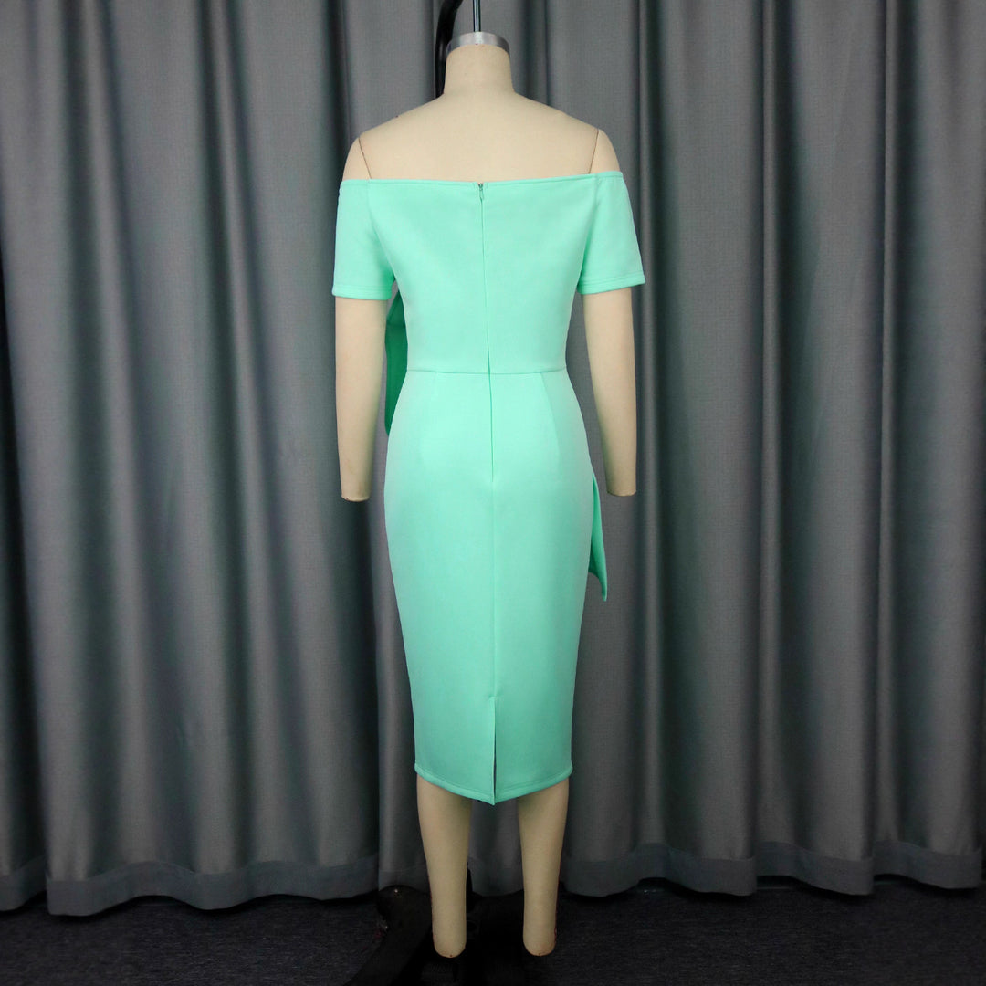 Damen Elegantes Wickelkleid mit asymmetrischem Design und Drapierungen R&B