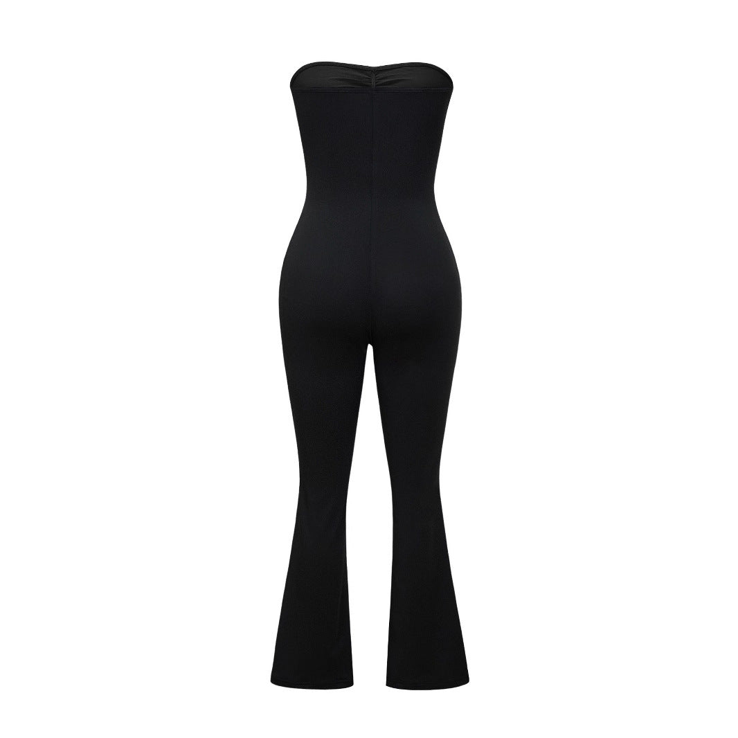 Damen Bustier-Overall mit Flared-Beinen R&B