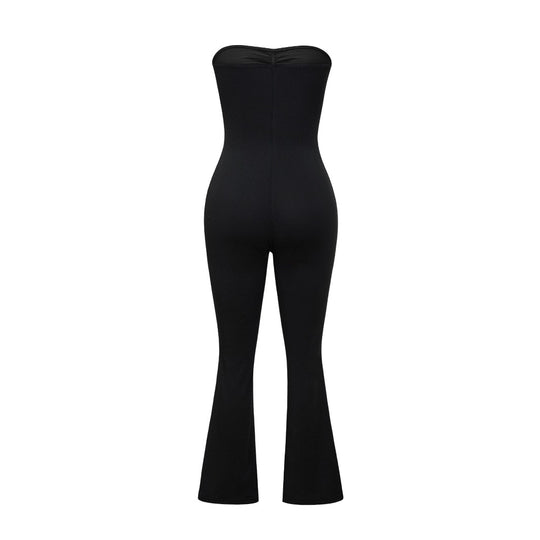 Damen Bustier-Overall mit Flared-Beinen R&B