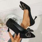 Damen elegante Pumps mit modischer Schleifen-Applikation R&B