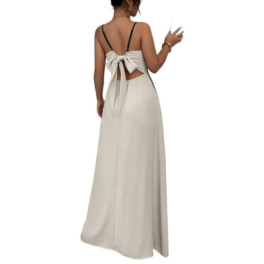 Damen Maxikleid mit elegantem Liniendesign und schmalen Trägern R&B