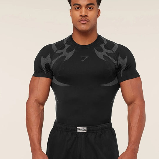 Herren nan nahtloses formgebendes Funktionsshirt mit Kompressionseffekt und ergonomischen Muskelzonen R&B