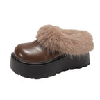 Damen Plüschgefütterte Plateau-Schuhe mit rutschfester Sohle R&B